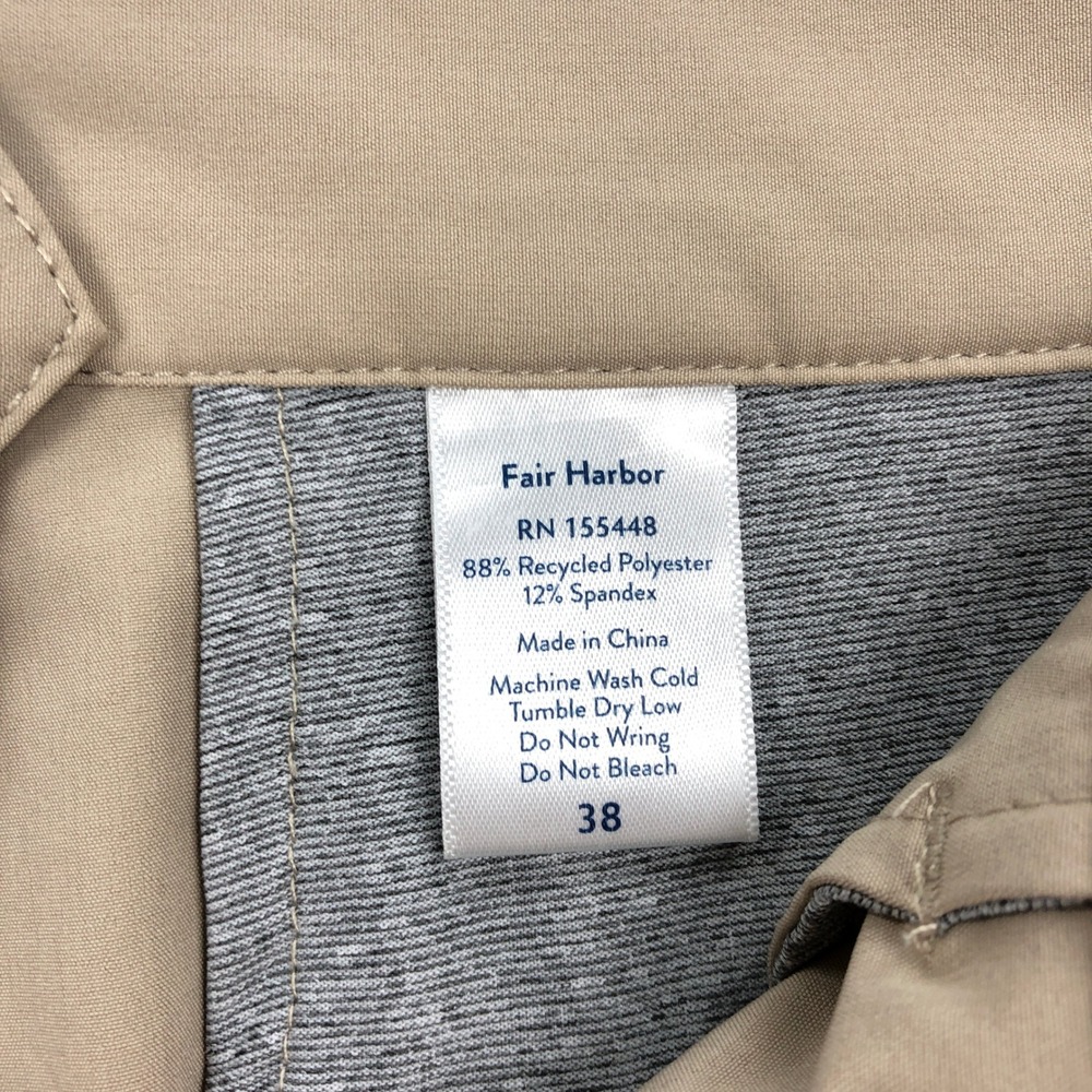 Fair Harbor The One Short Mens 38 Tan Khaki Recycled Stretch Performance Shorts - Picture 8 of 13